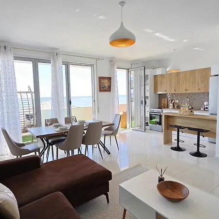 The Salt House - 2br, First Row, Beachfront Durrës